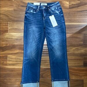 Size 27 Mica Denim- mid rise straight leg w/ cuff